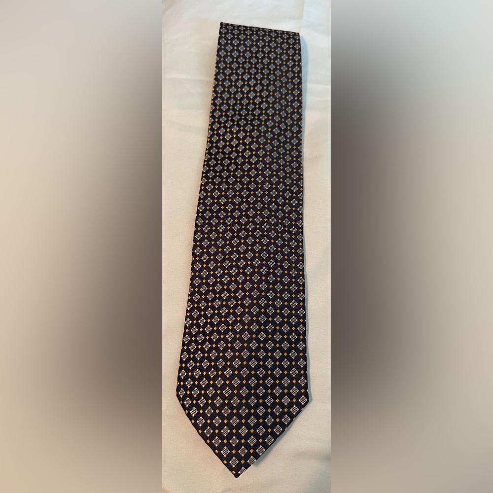 Dormeuil Paris-London Men’s Tie Navy / White / Yellow